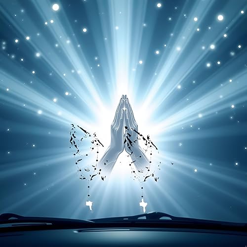 Miniatura 4 de Juego de 2 calcomanías para automóvil, diseño de manos blancas y perlas, rosario personalizado, calcomanías impermeables de Cristo para laptop,