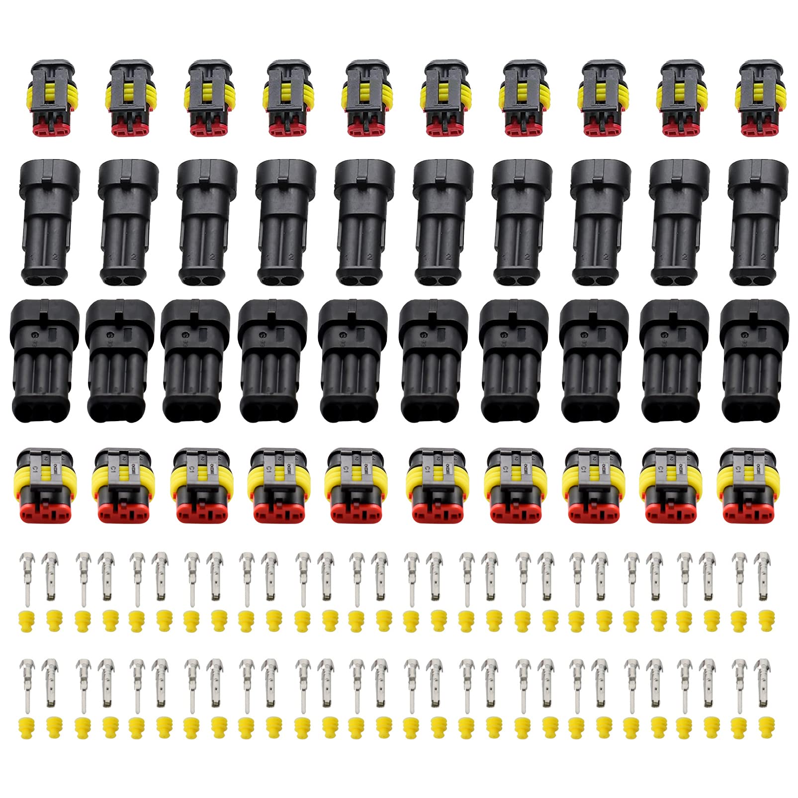 243Pcs Automotive Electrical Connector Plug 16-22 AWG 2 pin and 3 pin Car Wire Connector Replacement-image-26