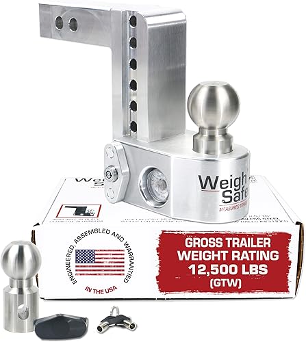 Vista 18 de Weigh Safe Enganche de Remolque Ajustable de Aluminio - Enganche de Remolque con Báscula de Peso de Lengüeta Incorporada - Compatible con Receptores