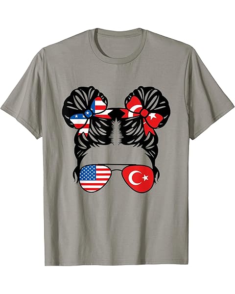 Half American Half Turkish Girl USA Turkey Flag Patriot T-Shirt