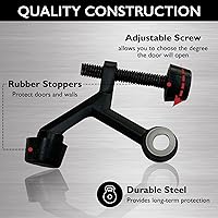 Vista 4 de Design House 189050 - Protector de pared para tope de puerta con punta de goma, color negro mate, 5 unidades, 189050