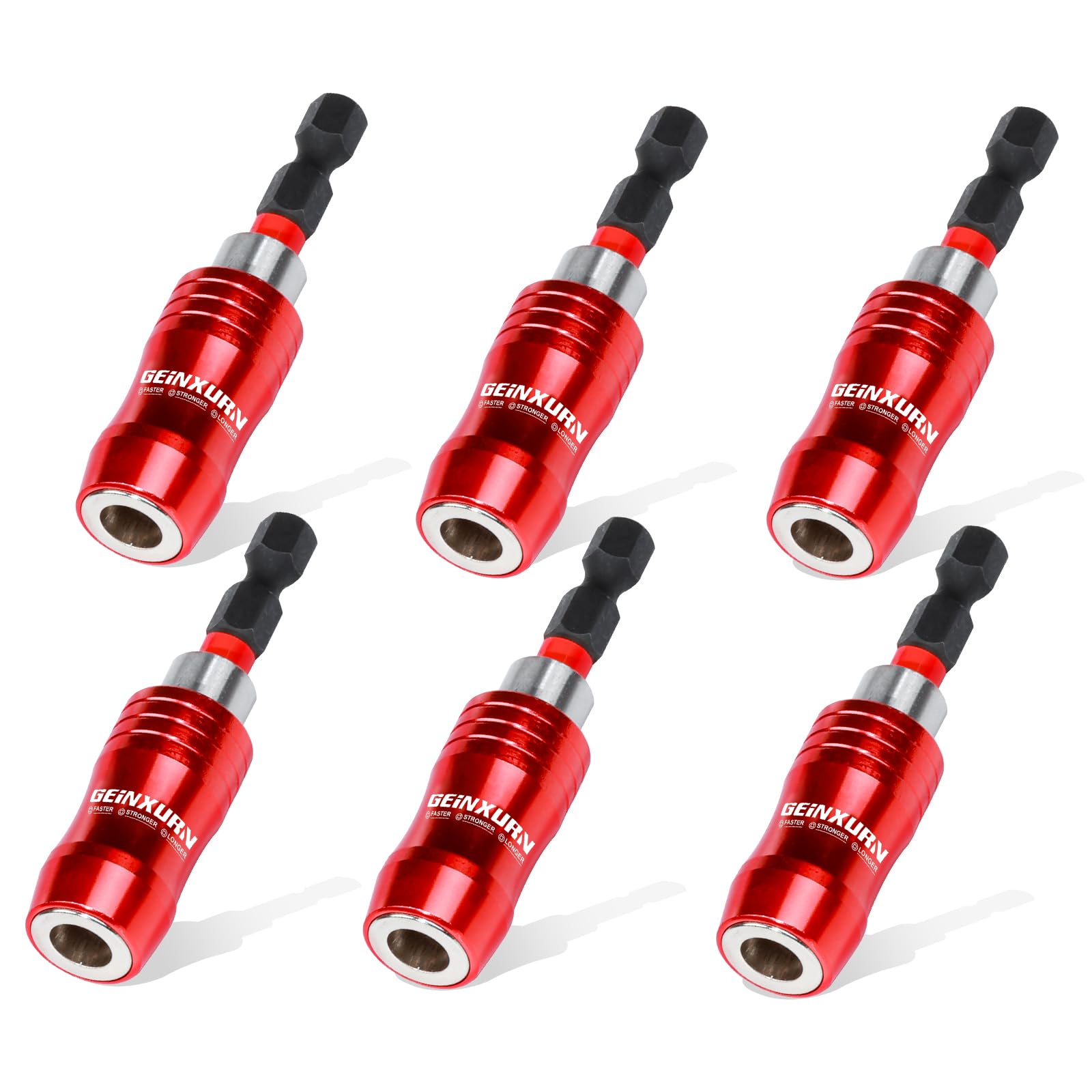Geinxurn 2.5 Inches Impact Screwdriver Bit Holders, 6 PC Magnetic Extension Quick-Change Socket Drill Bit Holder Hex Shank Quick Release Drill Bit