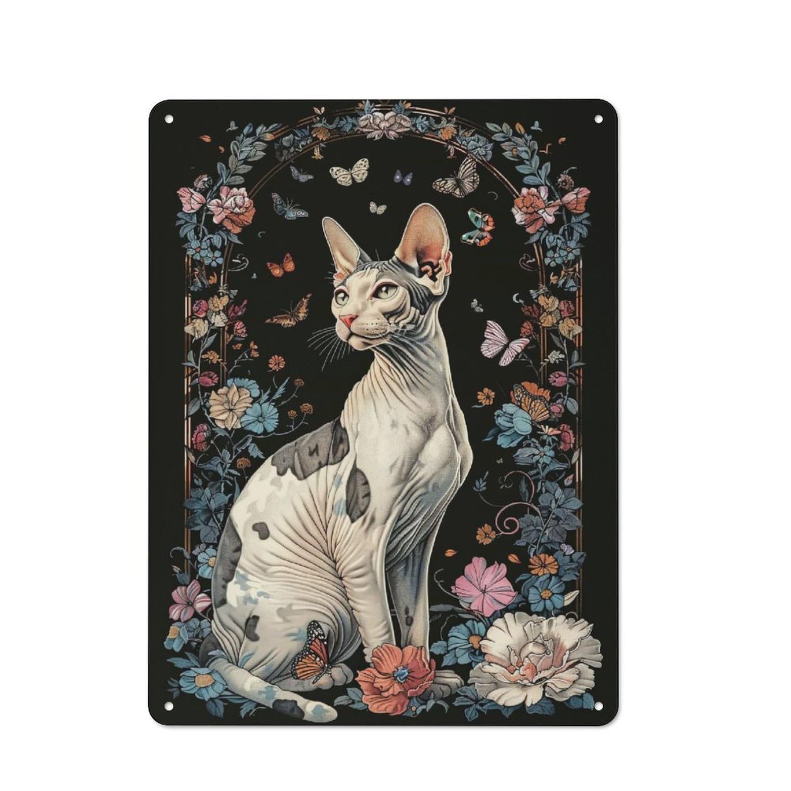 Junmoney Cornish Rex Retro Metal Wall Sign 40X30cm For Hobby Room Or Studio, For Garage, Workshop And Man Cave Decoration