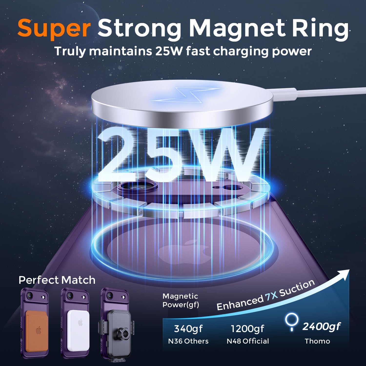 Thomo Magnetic for iPhone Air Case, [Compatible with Magsafe] [Full Camera Protection] Translucent Matte Military Grade Shockproof with Anti-Fingerprint Phone Cover 2025, Deep Purple