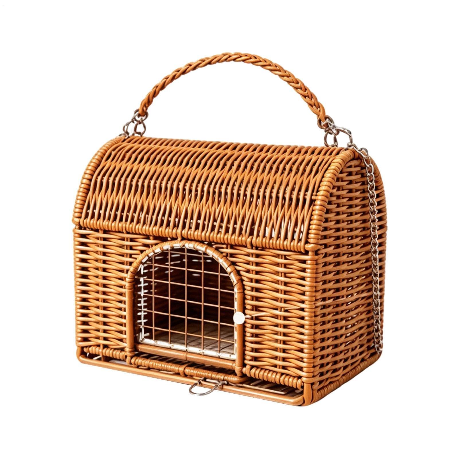Transporteur reptiles et oiseaux en rotin lavable pour petit animal