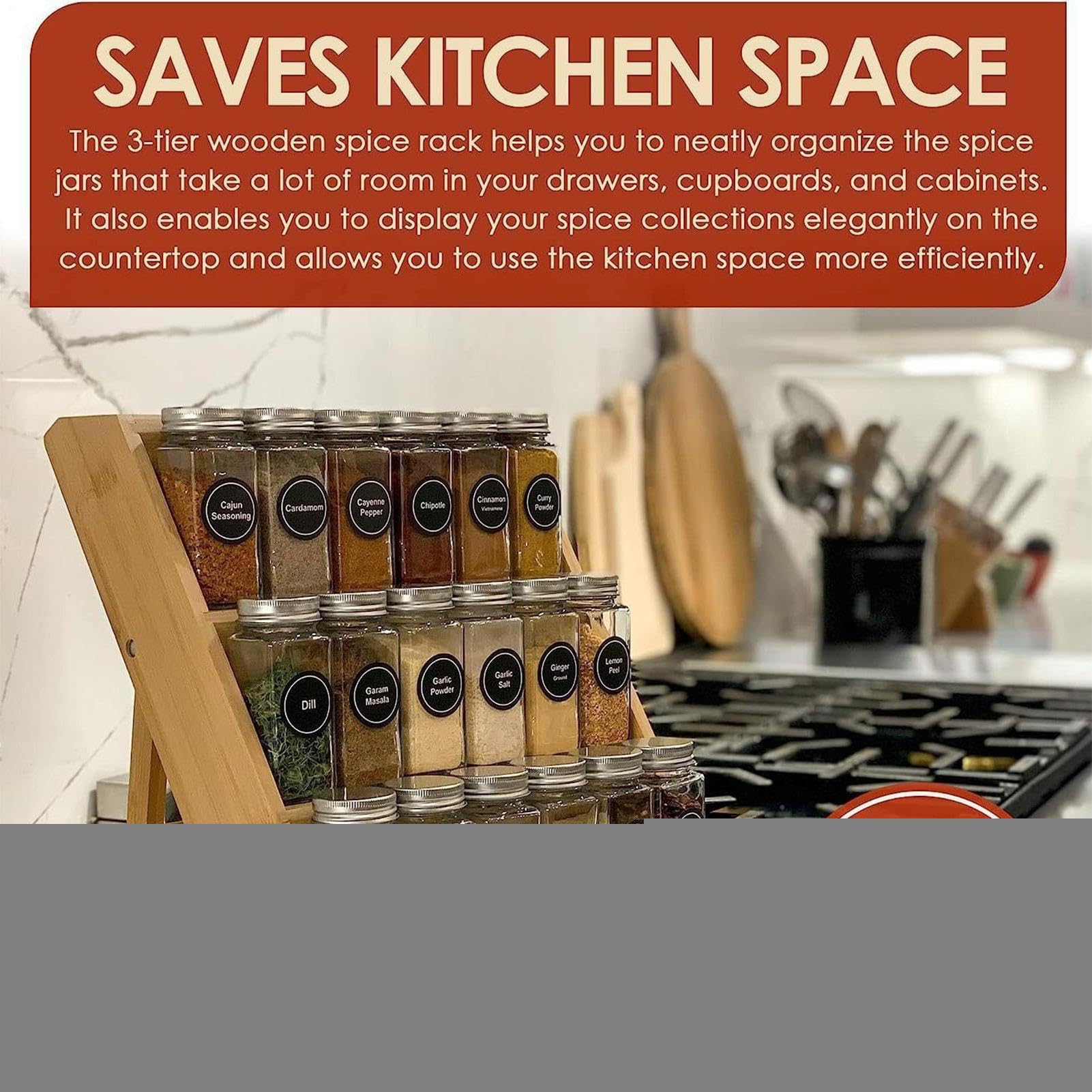 Gewürz-Organizer-Rack Multifunktionales platzsparendes Küchenwerkzeug | 3-stöckiger Holz-Parfüm-Organizer-Ständer Organizer Für Sammlungen, Geeignet Für Cupcakes, Gewürze, Desserts, Parfüm, Kosmet