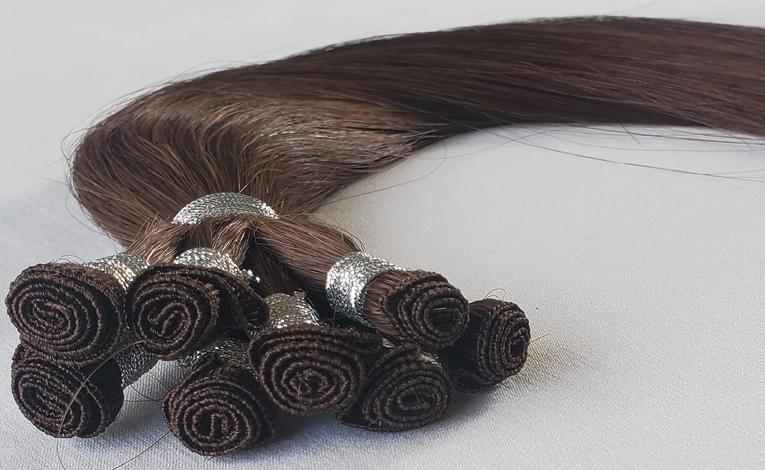 Hair Faux You 20" Hand-Tied Weft Hair, 8 Bundles, 100 grams, Soft Silky Straight,100% Human Remy Weft Hair Extensions #3 Medium Dark Brown