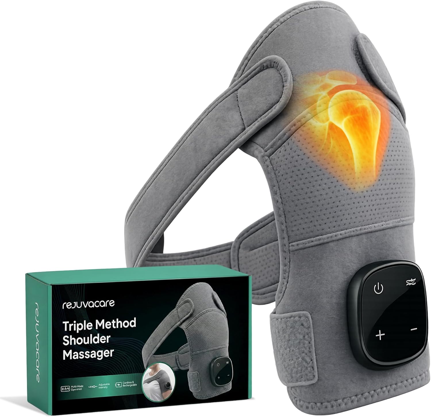 Rejuvacare Shoulder Massager - The Official Triple Method - Heat, Massage & Compression for Shoulder Relief
