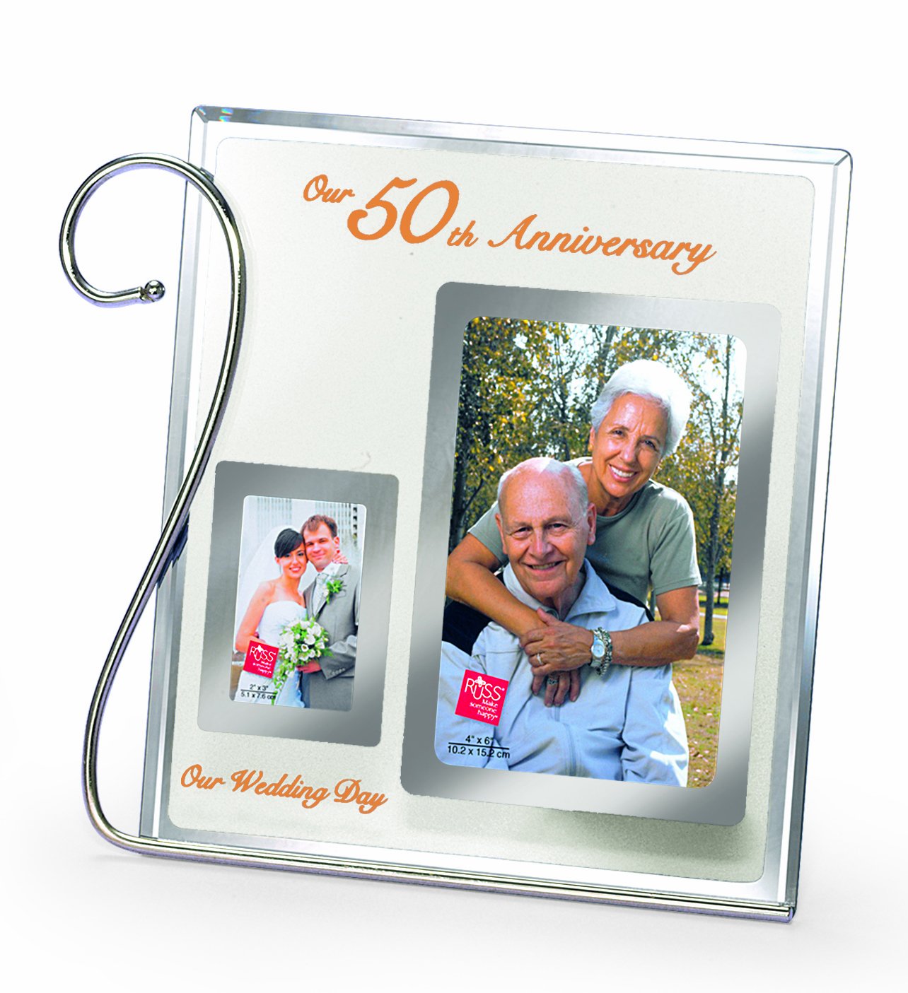 Russ Double Opening 50th Anniversary Glass Frame, 4 by 6-Inch