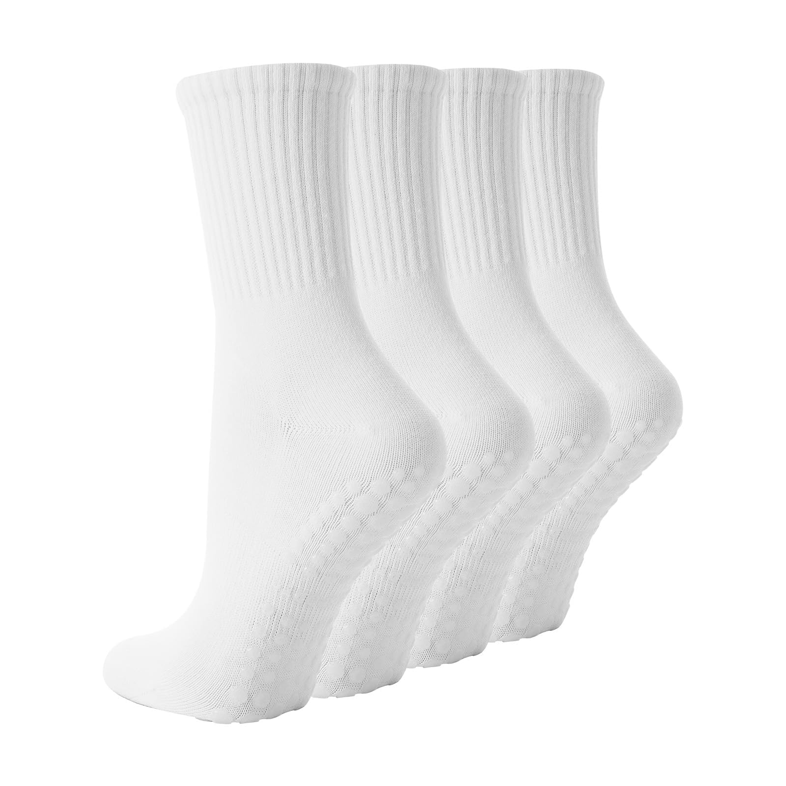 Thapncow 4 Paar Pilates Socken Damen - Rutschfeste Yoga Socken Mit Noppen, Baumwolle