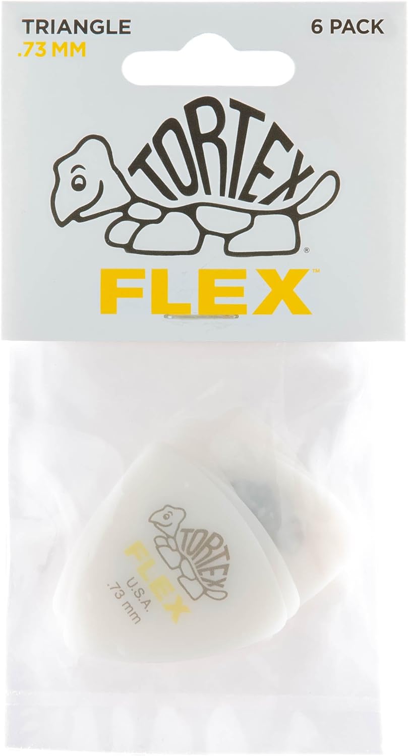 Jim Dunlop Dunlop Tortex Flex Triangle .73mm Yellow Guitar Pick-6 Pack (456P.73) : Musical Instruments