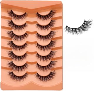 False Eyelashes 7 Pairs Fluffy Fox Eye Lashes, Long Wispy Multi-layered ...