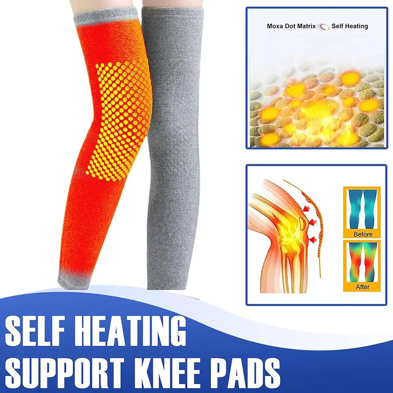 Self Heating Knee Brace Winter Tourmaline Knee Sleeve Support Wormwood Leg Warmer Women Cotton Thicken Legging Cover