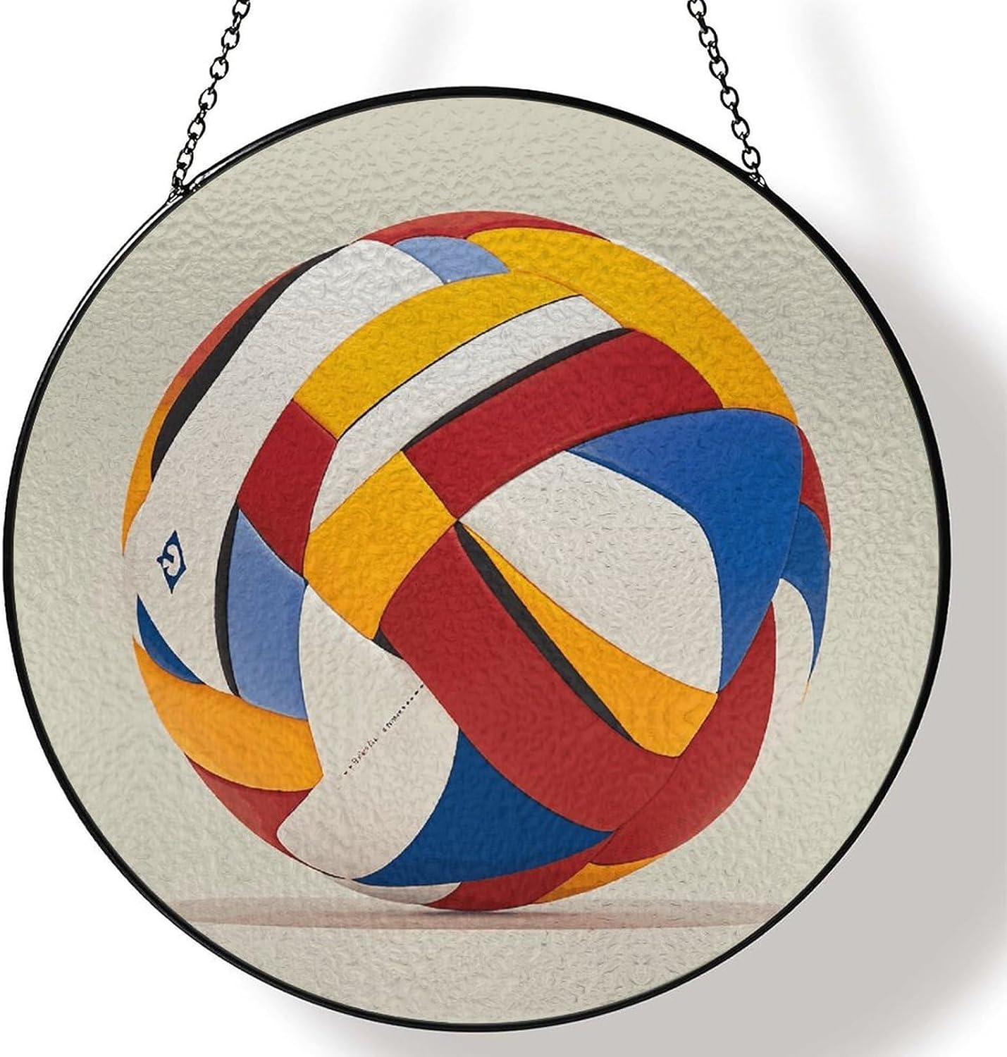 Stained Glass Hanging Sign Suncatcher, Abstract Elements
