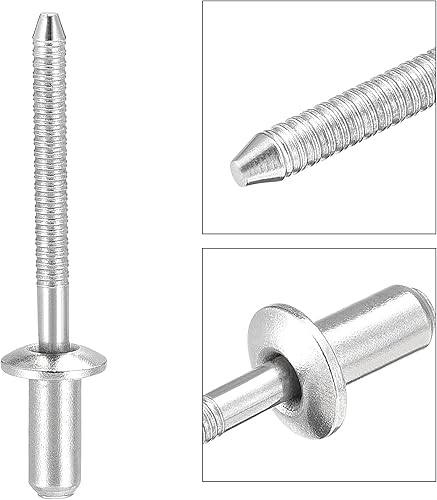 Miniatura 7 de uxcell Remaches ciegos, 304 remaches de tracción de acero inoxidable remaches de decoración de núcleo de 0.189 in de diámetro 0.630 in de longitud