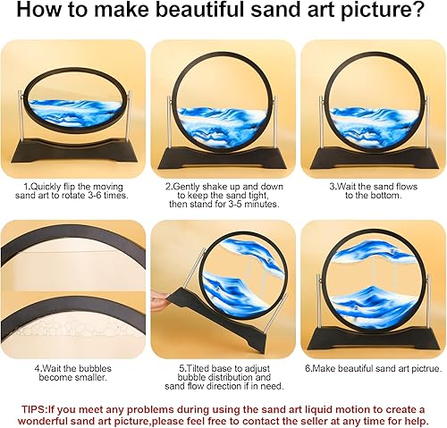 Miniatura 6 de Liangding Movimiento líquido de arte de arena en movimiento, pintura de arena de flujo 3D, decoración de arena movediza, alivio del estrés, imagen