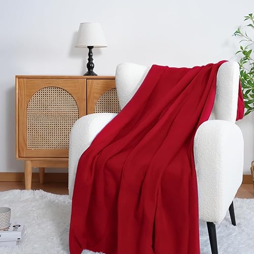 Miniatura 4 de Manta polar (rojo vino, paquete de 6-50 x 60 pulgadas)