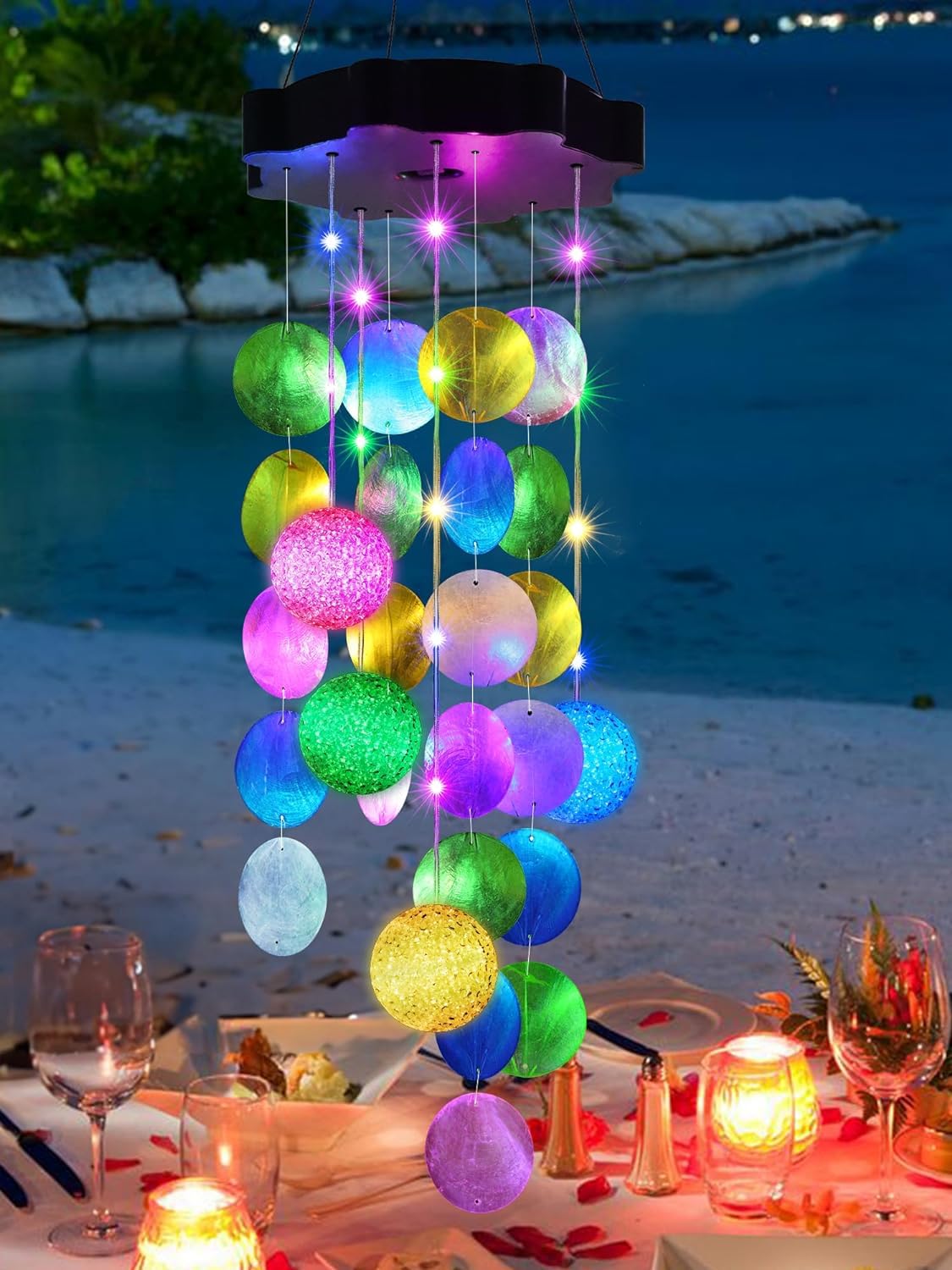 iShabao Solar Windspiel Garten mit Aluminiumrohre