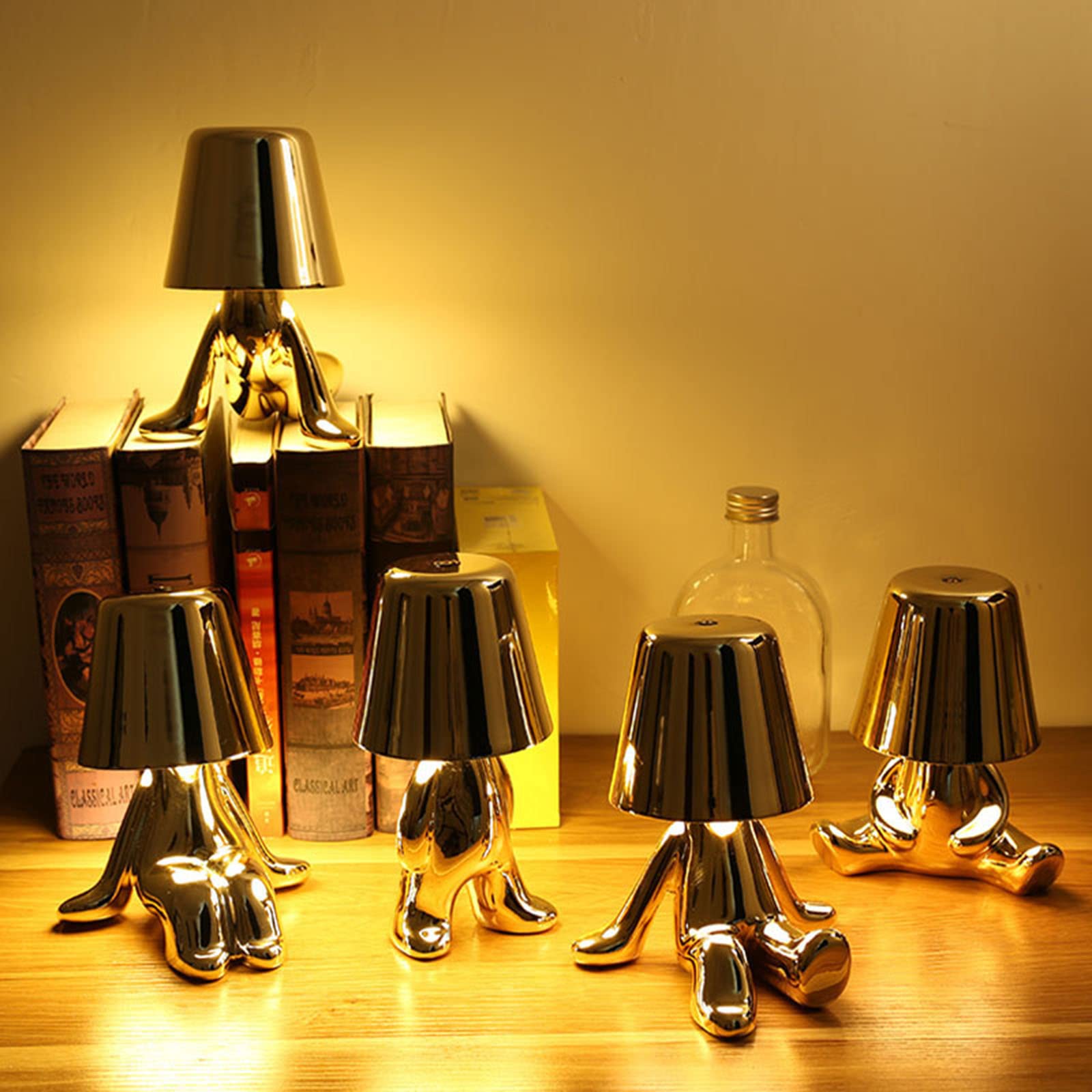 Schreibtischlampe Mit Touch, 3-Farben Stufenlos Dimmbare Augenschutz-Nachttischlampen, Tragbare USB-Wiederaufladbare Nachtlicht Für Küche Haushalt & Wohnen (B)