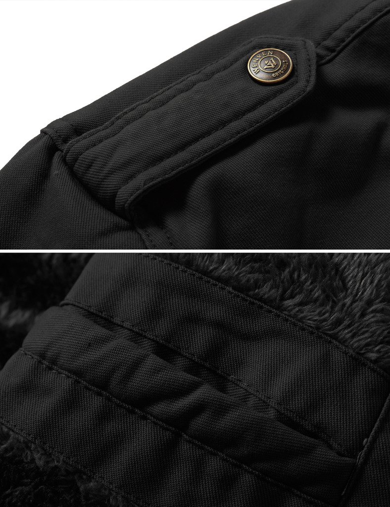 WenVen Chaqueta de Algodón para Hombre a Prueba de Viento Parka Casual Militar Clásica Parka Capucha Gruesa Extraíble con Pelo Cazadora Entretiempo Bolsillos Múltiples