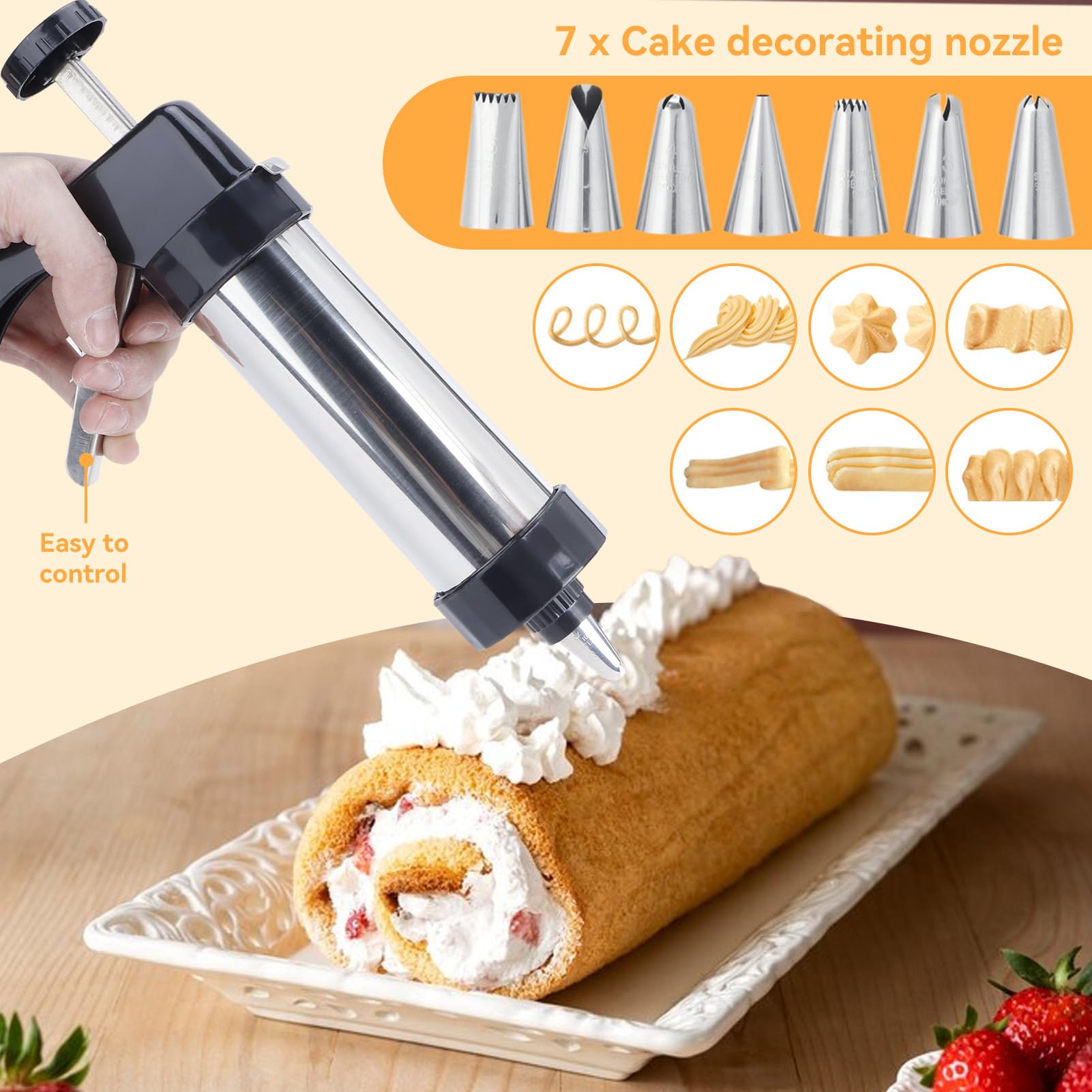 Pistola Per Biscotti Con 10 Ugelli - Stampi Per Decorare Torte, Cookie E Dolci - Foto 4