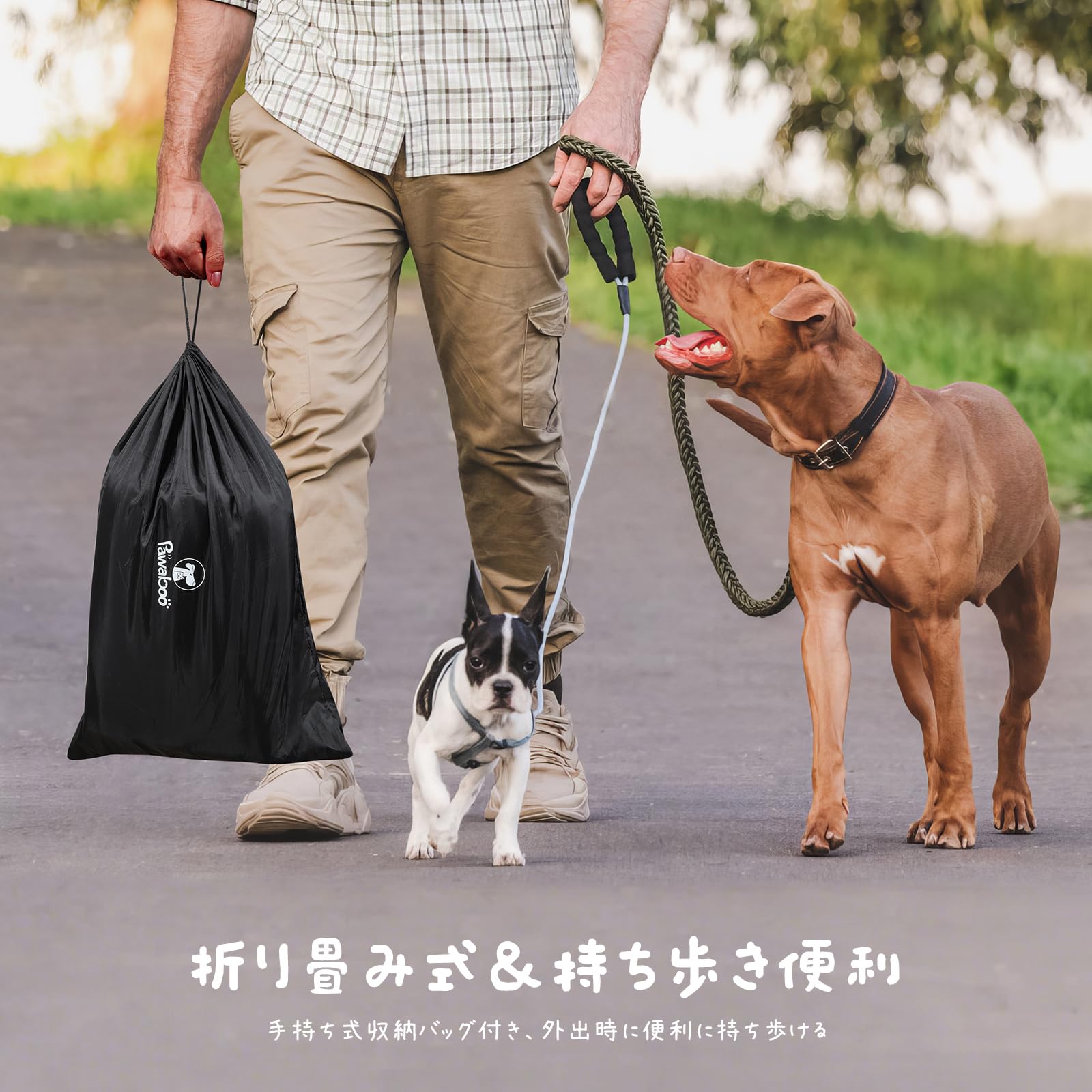 Pawaboo Box per Cani Cassa per Animali Domestici Extra Large, Cuccia per Cani in Rete, PVC Ispessito Telaio del Tubo Tenda, Recinto per Animali Domestici Traspirante, Medio, Nero & Grigio