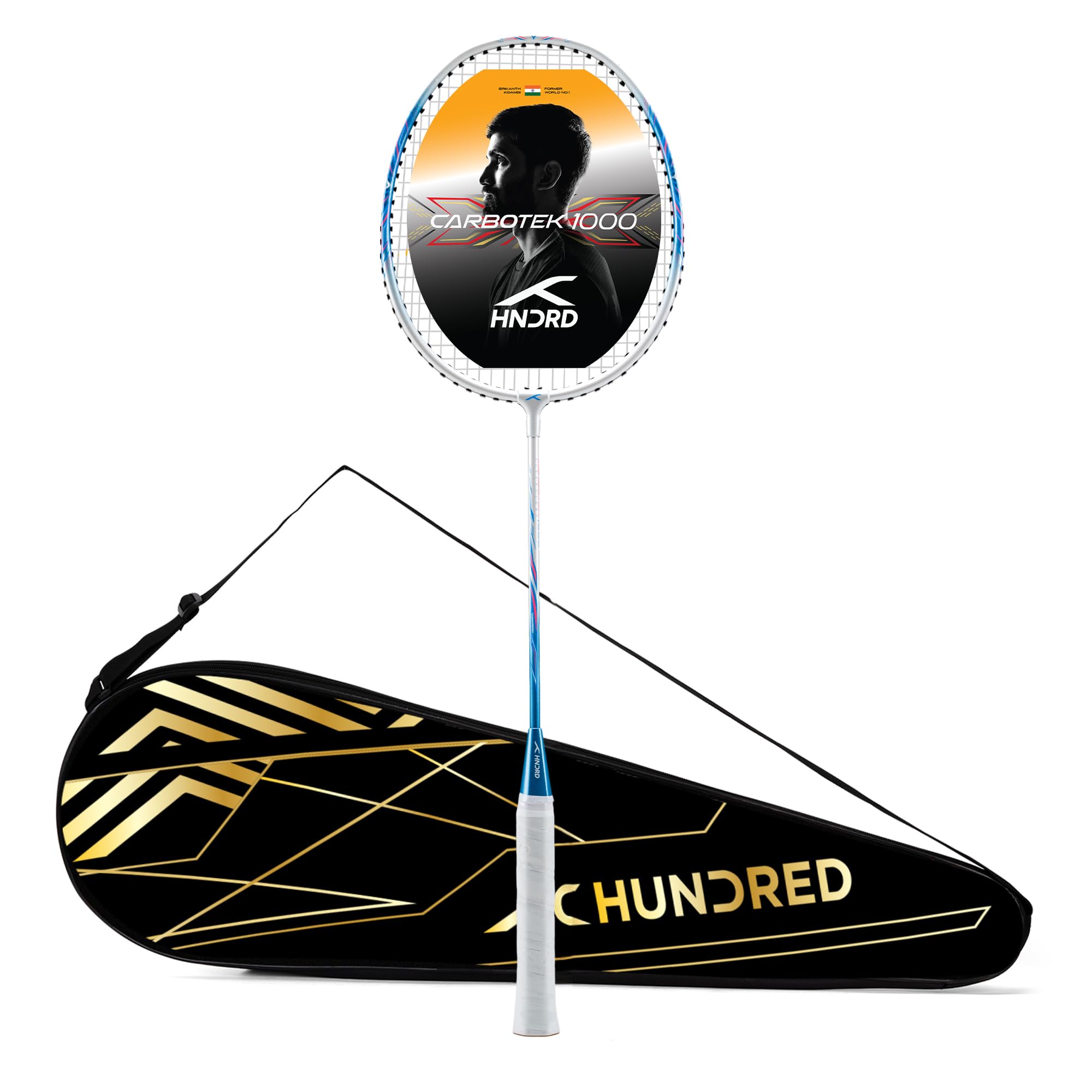 Hundred Carbotek 1000 Badminton Racket | Superlight Head-Heavy Racket for Smash Power | Slim Shaft, Carbon Graphite Shaft & Curve² Frame for Better Sweet Spot-image-32
