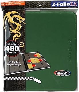 BCW Supplies 12-Pocket Z-Folio LX Trading Card Albums, Green