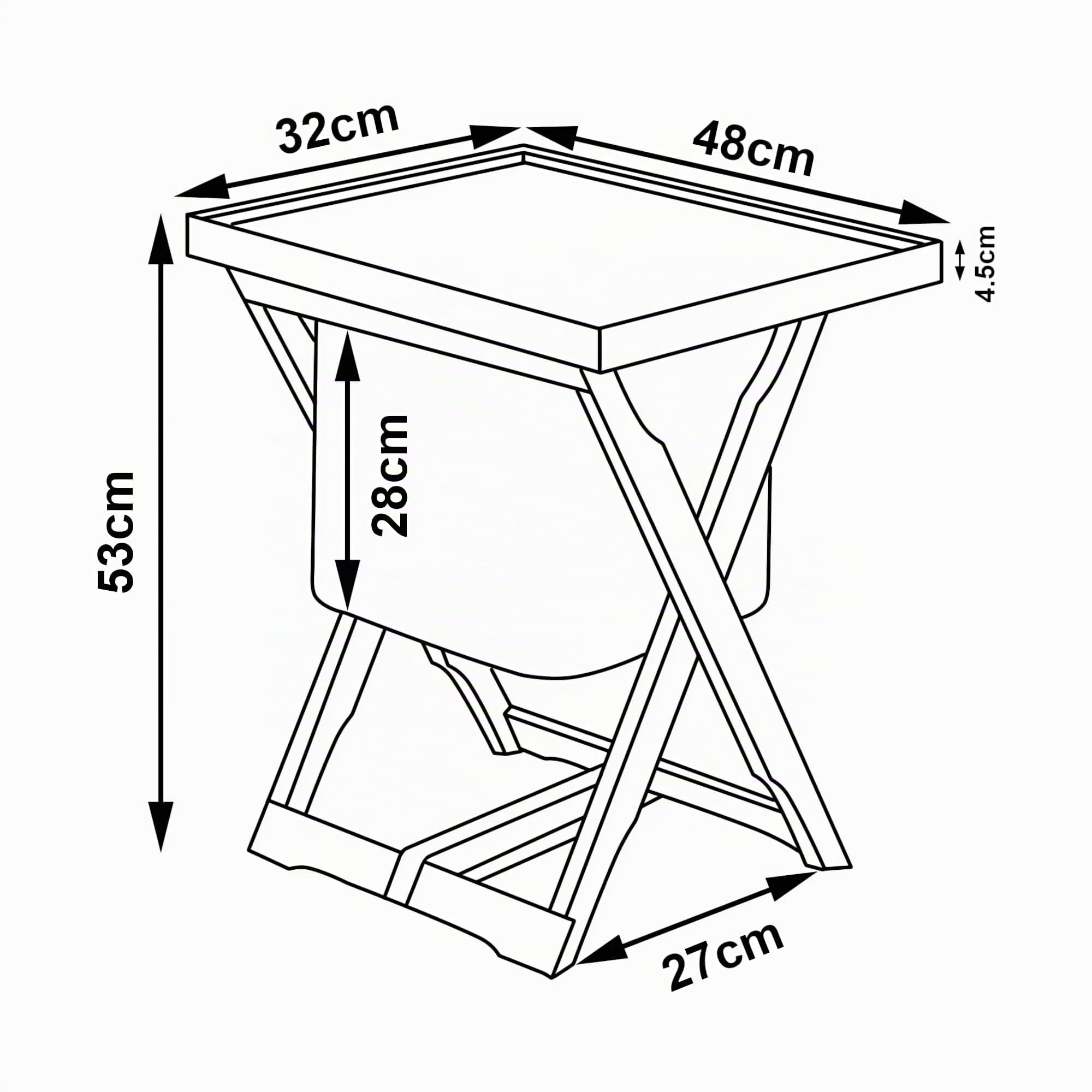 [en.casa] Tavolino Pieghevole da Esterno Interno Tavolino in Bambù con Piano e Contenitore Rimovibili Tavolino da Caffè 53 x 48 x 32 cm