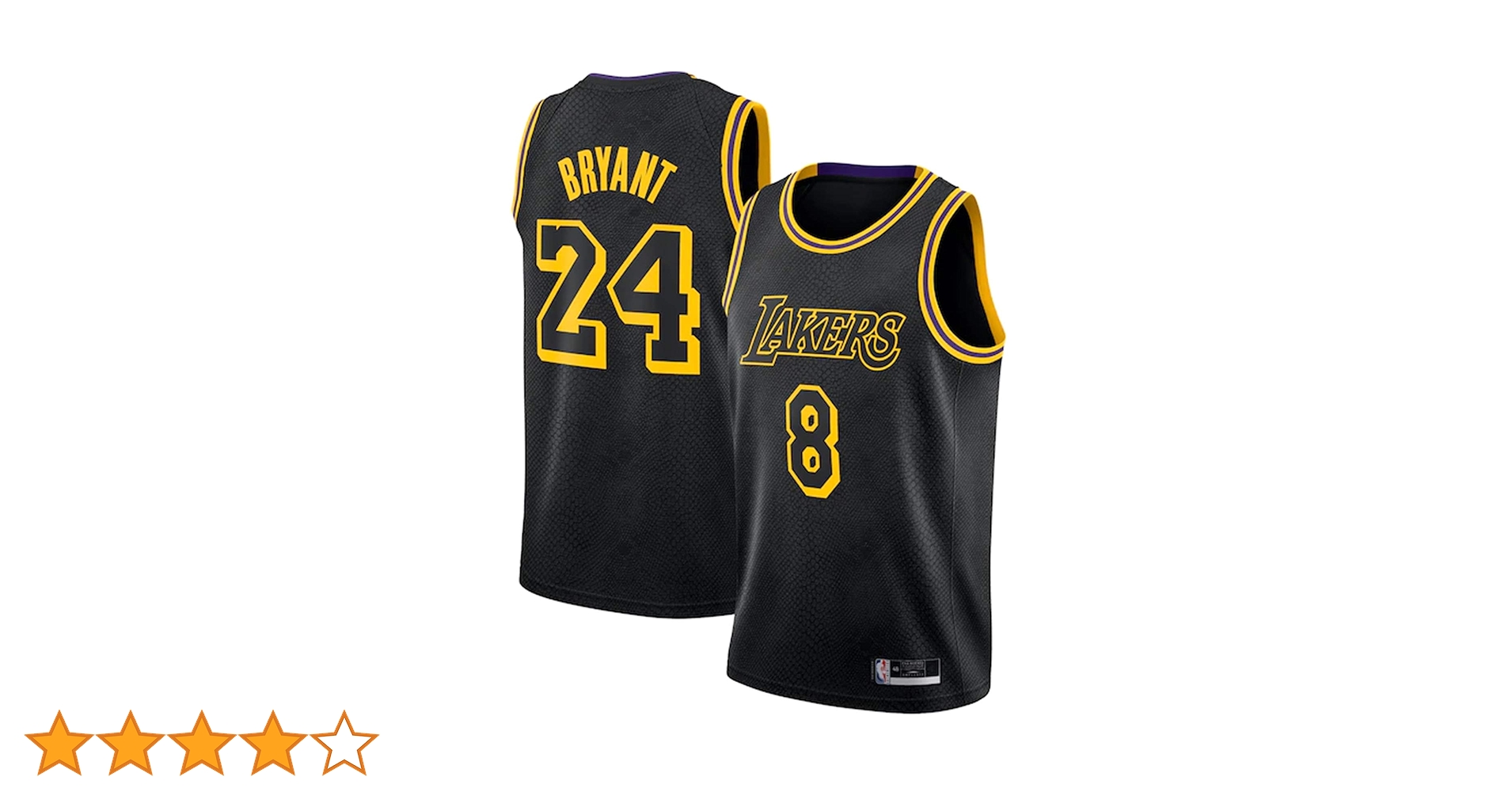 Kobe Bryant Basketball Jersey Los Angeles Lakers 8+24#Black