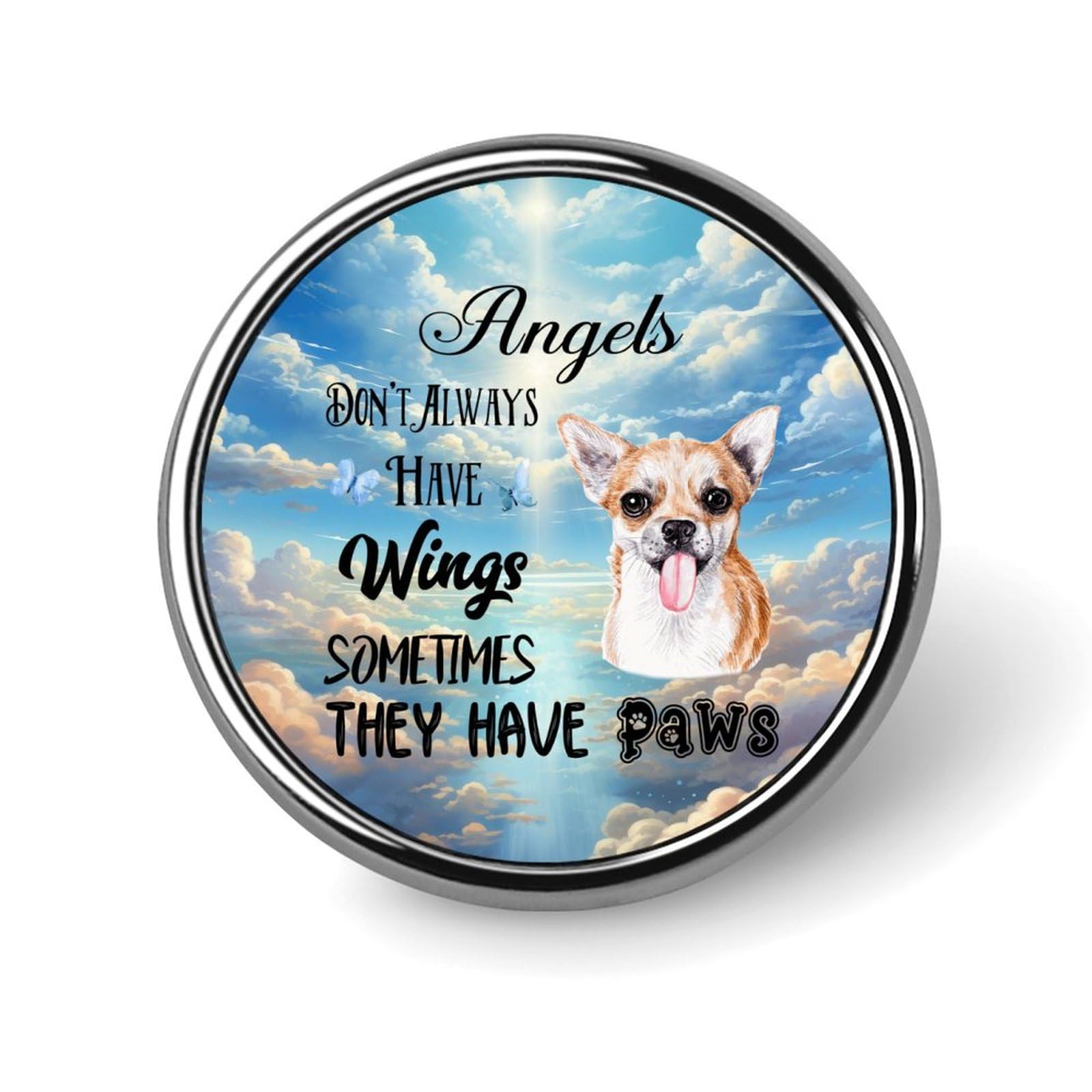Emaille-Anstecknadeln mit Engelsflügeln, Hutnadeln, Loss of Loved Pins in Loving Memory Hund Tier Rucksack Pins Neuheit Hundebesitzer Geschenk Welpe Hund Anstecknadeln Geschenk für Rucksack Jacken