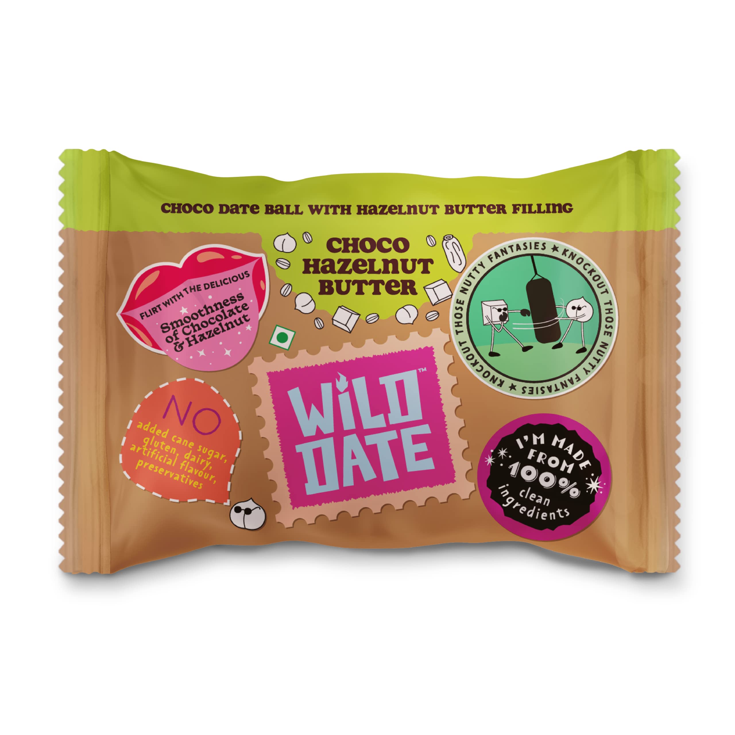 WILD DATE 15Gram Cookie|Choco Date Ball With Hazelnut Butter Filling|No Artificial Flavour And 100% Natural|Pre-Workout Energy Booster|Pack Of 9