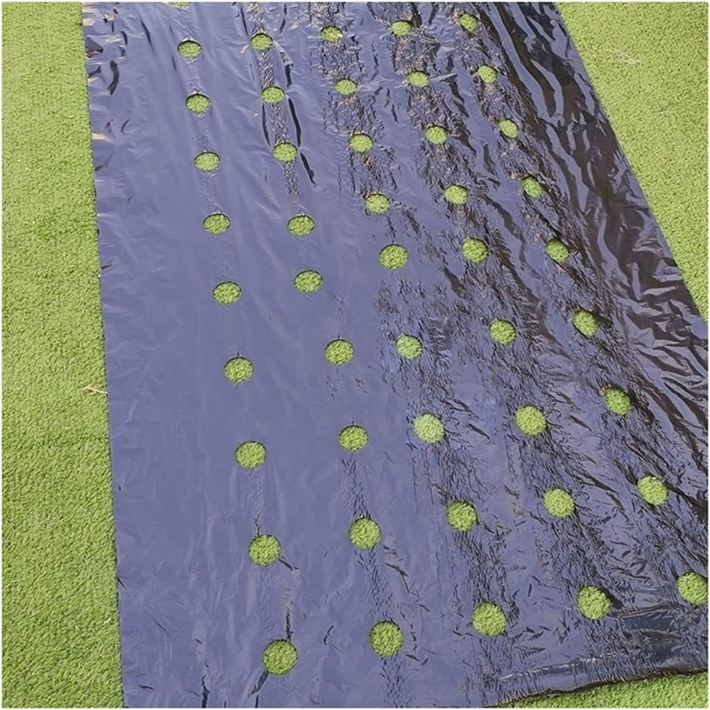 1pcs 5M~50M 5Holes 95cm Width 0.02mm Black PE Film, for Garden Vegetable Membrane Agricultural Seeding Plastic Perforated Plants Mulching(0.95MX25M)