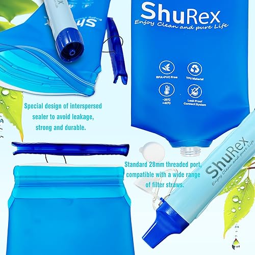 Miniatura 7 de Sistema de filtración de agua alimentada por gravedad con correa ajustable para árbol, bolsa de gravedad con popote de filtro, purificador de agua