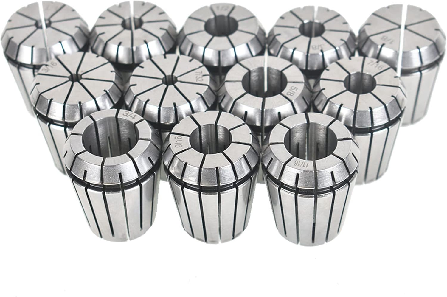 kimllier 12Pcs Carbon Steel ER32 Spring Collet Set 1/8-3/4 Inch Fit for CNC Milling Lathe Tool and Engraving Machine