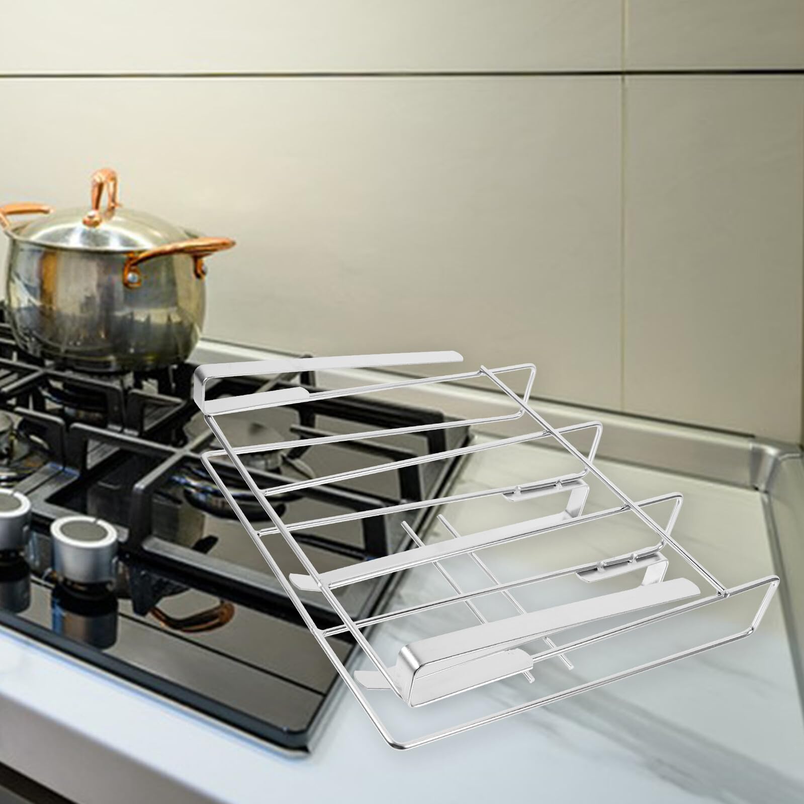 Schneidebrettständer Effizienten Organisation mit Küche Edelstahl für Küchenschrank und Einfachem Zugriff Platzsparendem Design zur Silber in