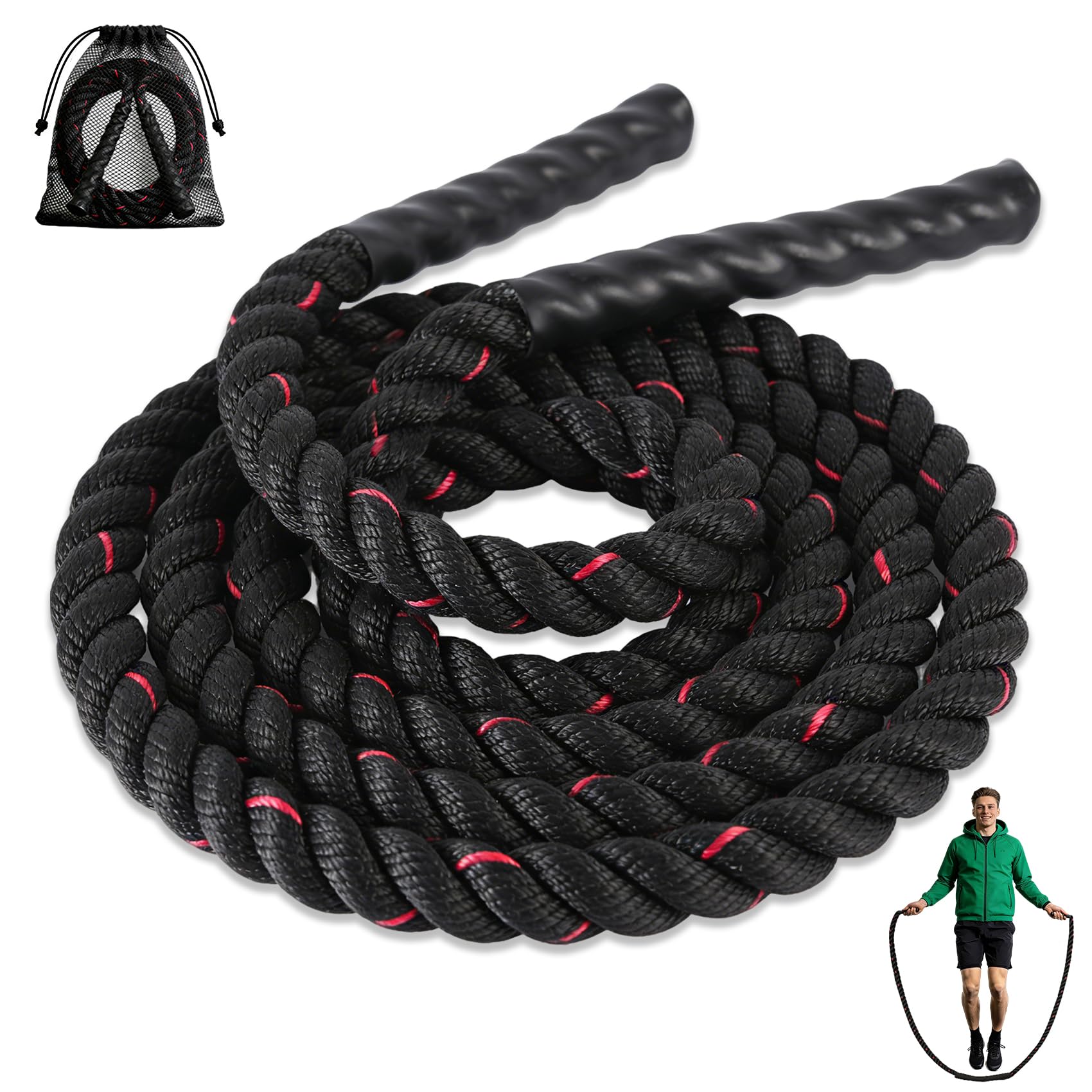 corda per saltare pesante, 1,3 kg peso per l'allenamento muscolare di tutto il corpo per l'allenamento di forza e resistenza e come integratore per la perdita di peso | corda per il fitness