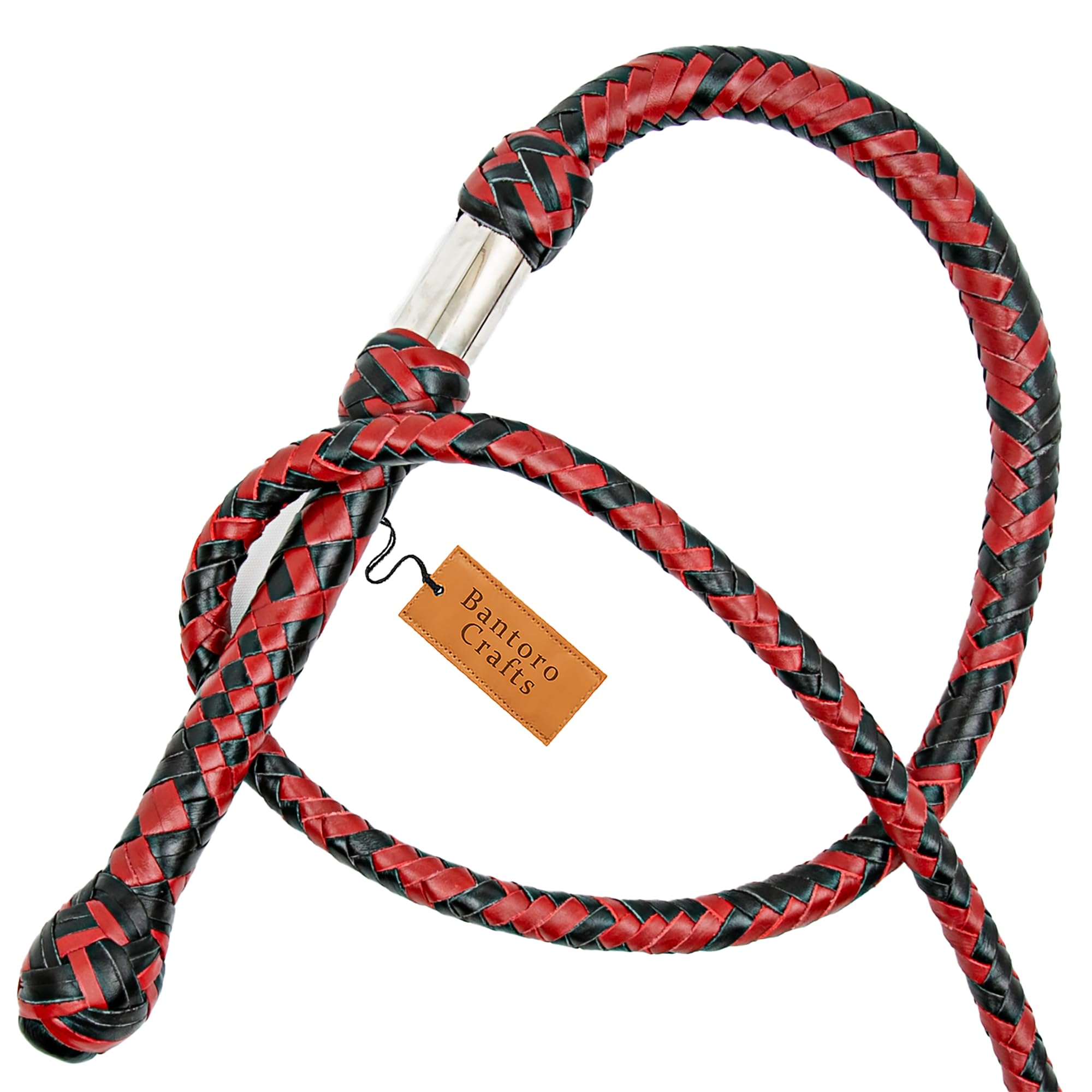 Rosso e Nero Frusta in Pelle di Canguro Bullwhip16 Trecce Fili Pelle Intrecciata Frusta Che schiocca Forte