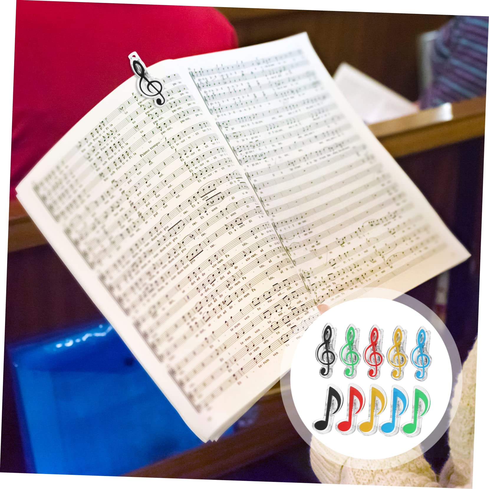 SHOWERORO 40stücke Teiliges Musikbuch-clip Praktische Notenklammern Für Musiknoten Leichtes Und Zubehör Für Notenblätter Und Bücher Effektive Seitenhalterung Verschiedene Designs