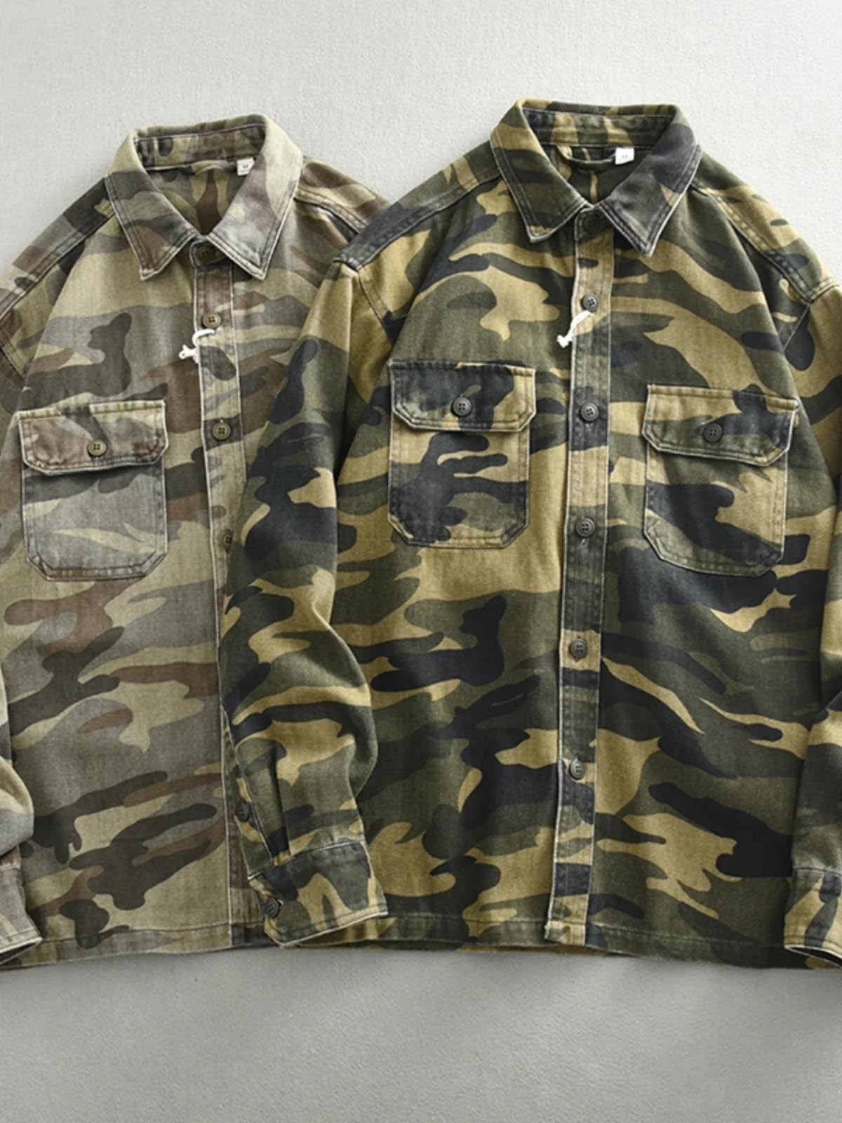 Camo1 koszula dla mężczyzn ciężkie bawełniane sprane bluzki amerykańskie na co dzień wiosna jesień odzież robocza bojówki topy płaszcze