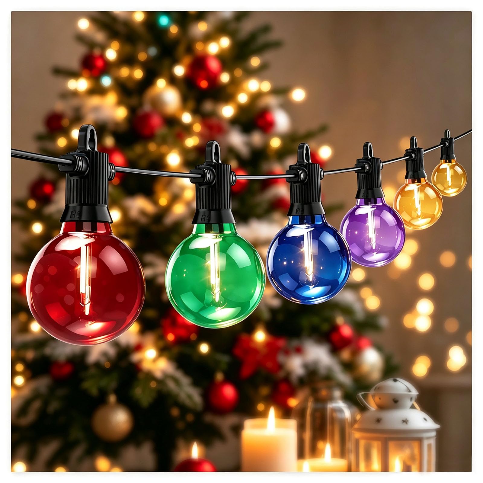 Kawaya 30M Bunte LED Lichterkette Außen Strombetrieben - IP65 Wetterfest | Bruchsicher verbindbar dimmbar - Lichterkette Party für Garten Balkon Terrasse Weihnachten Halloween Festdekoration