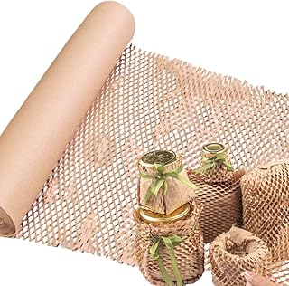 Honeycomb paper bubble wrap roll | Expandable Upto 40-50% | Eco-Friendly Packaging For Small Business | Paper Bubble Wrap Roll for Packing, Shipping, Moving, (15" x 100m)