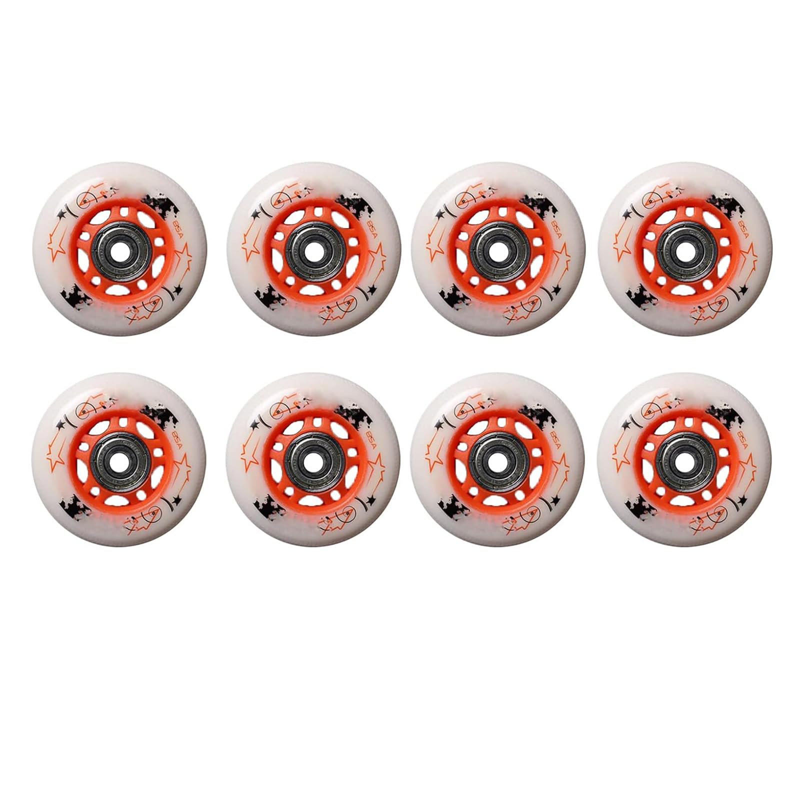 Ruote per Pattini in Linea 64mm/68mm/70mm Set di Ricambio per Ruote in PU da 8 Pezzi Resistente all'Usura Ruote di Ricambio in Linea scorrevoli 85A con Cuscinetto ABEC-9,Arancia,70MM