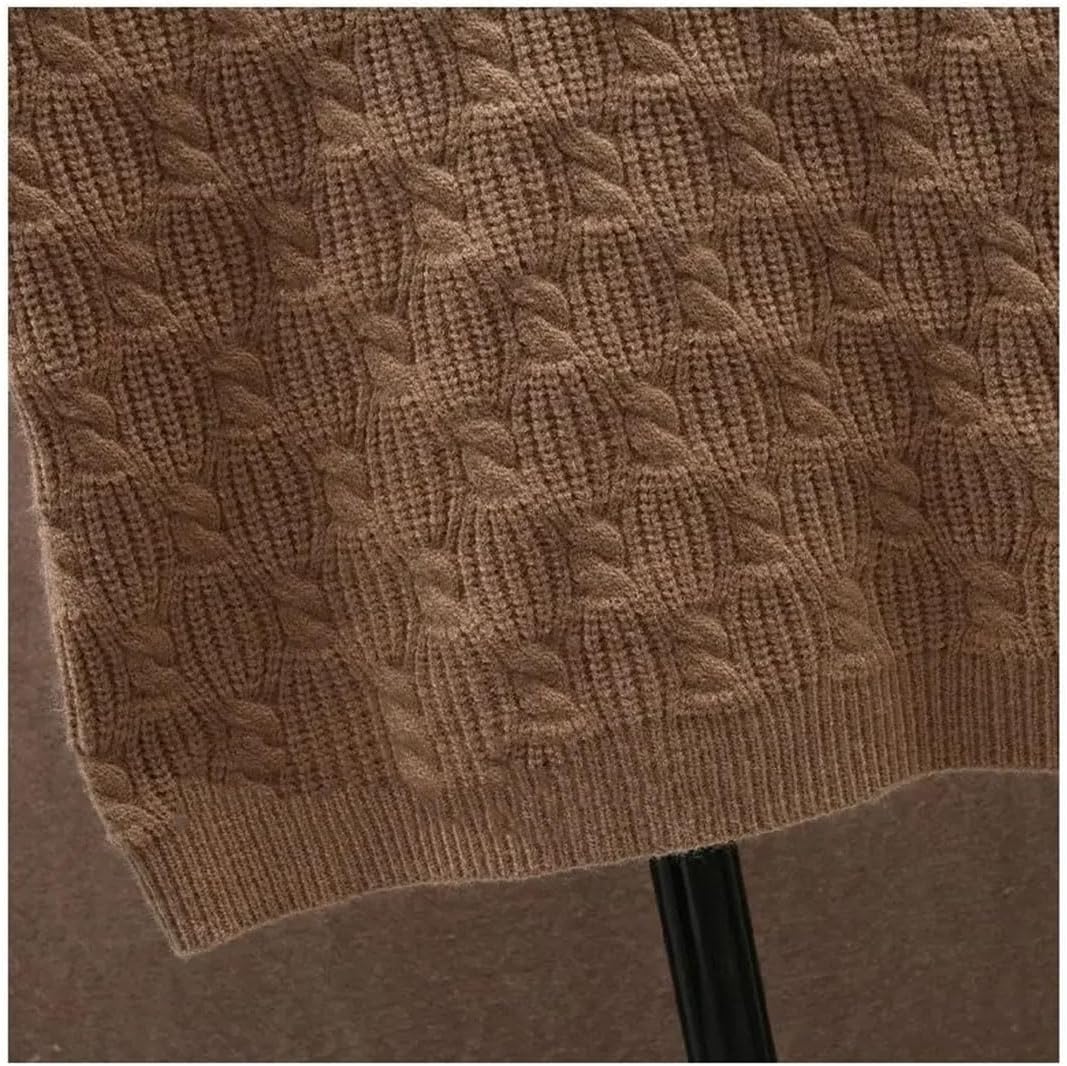 Men Middle Age Thicken V-Neck Sweater Vest Sleeveless Waistcoat Warm Knitted Loose Pullover Tops