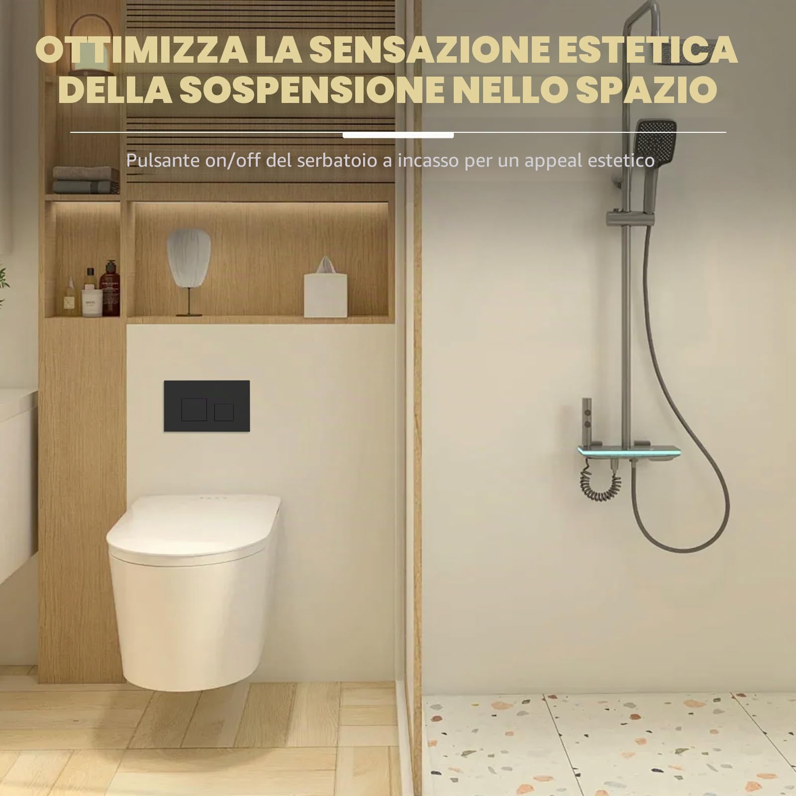 Per piastra di comando Geberit Sigma30, 115.883.16.1, piastra di comando per 2 quantità di risciacqui, doppia piastra di azionamento, azionamento anteriore (nero opaco)