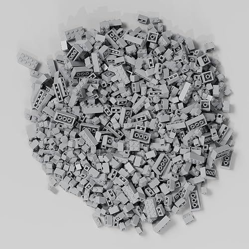 Miniatura 4 de WEBRICK 300 ladrillos de construcción clásicos, ladrillos a granel de color gris claro, compatibles con piezas y piezas de Lego, juguetes creativos