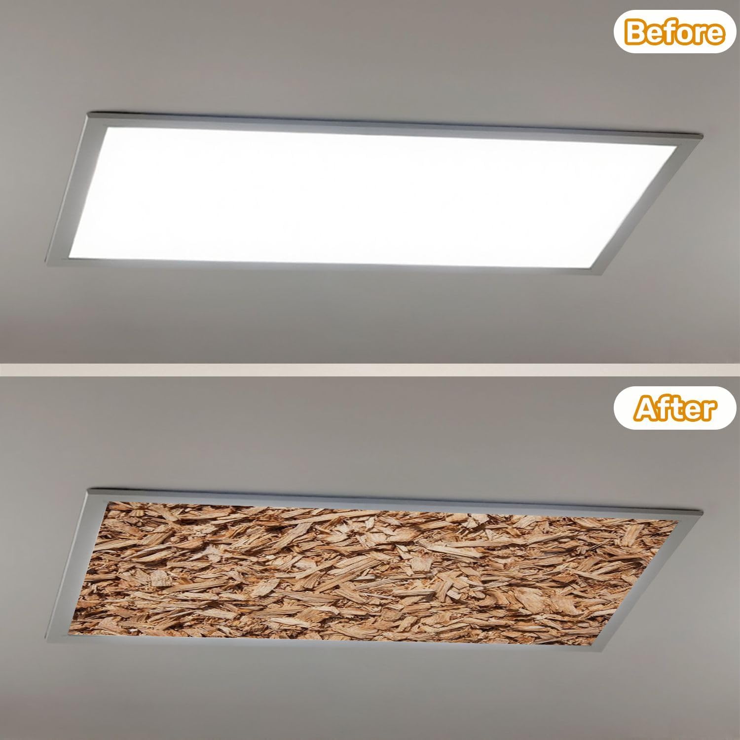 Fluorescent Light Covers for Ceiling Lights Bark Mulch as Picture Full Format Horizontal Picture Easy to Install Magnetic Light Filter for Classroom Office Hospitals School Home Decor