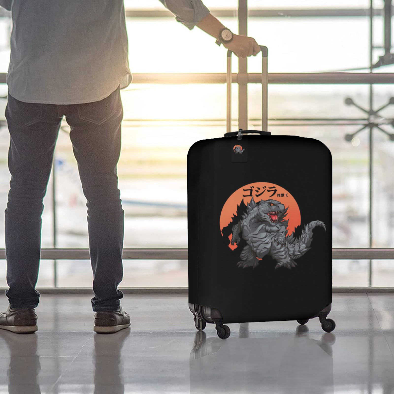 Amazon.co.jp: スーツケースカバー ゴジラ 荷物タグ 2点セット