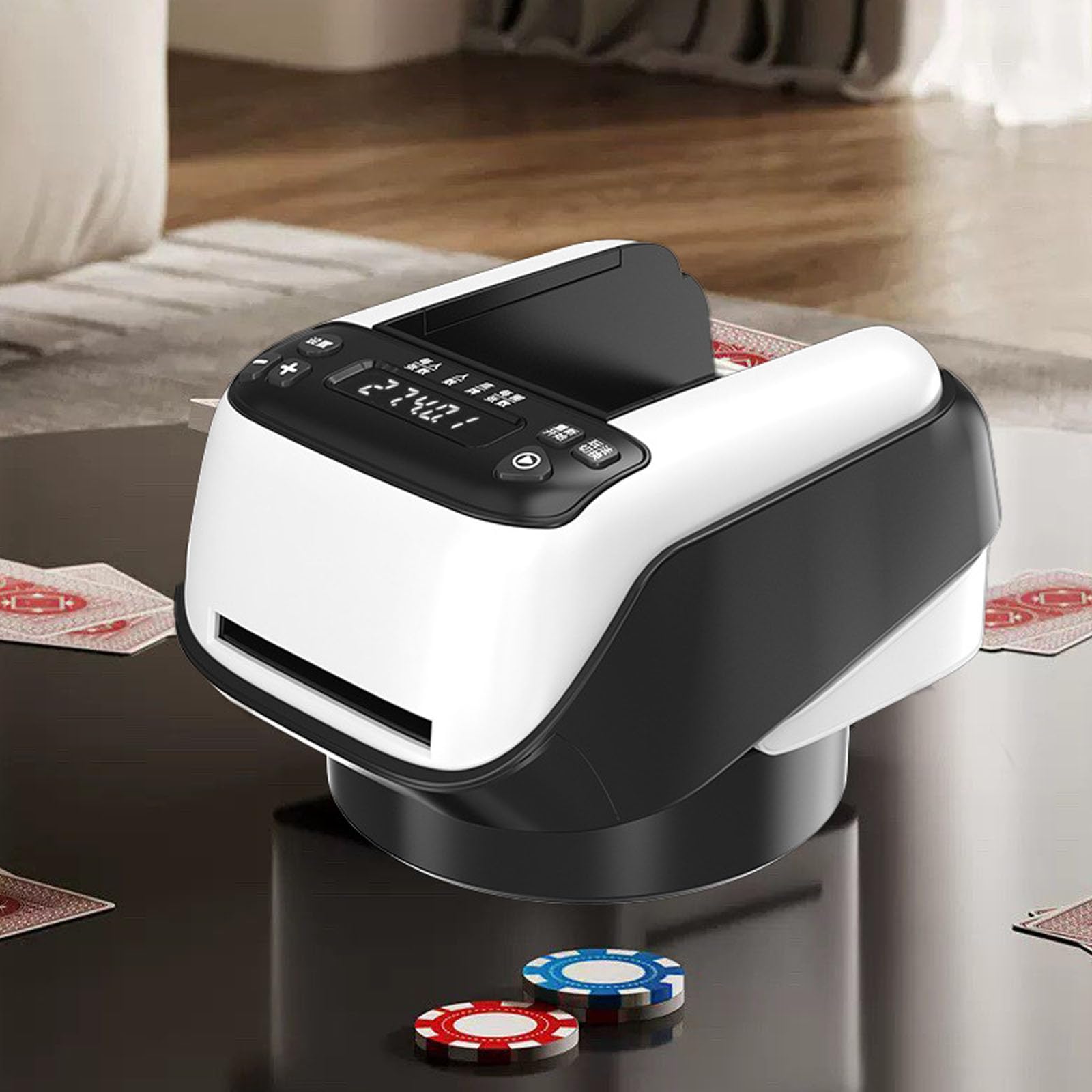 Mélangeur de cartes automatique et distributeur de cartes, distributeur et mélangeur de cartes à rotation à 360 degrés, rechargeable