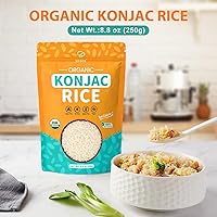 Vista 3 de Soeos Arroz Konjac orgánico, 8.8 oz (250 g) cada uno), alternativa de arroz a base de plantas, de cocción rápida, básico de despensa para salteados